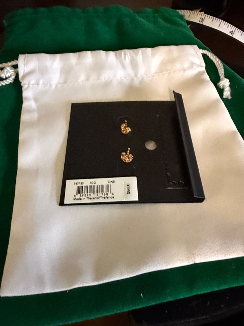 Coach Gold Heart Charm Stud Earrings - Picture 4 of 4